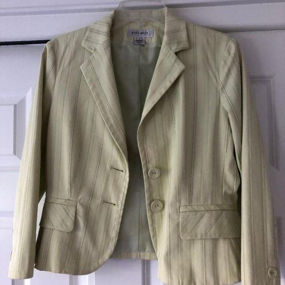 Light Green Striped Blazer - Nine West